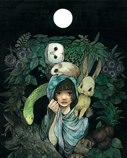 満月に浮かび上がる